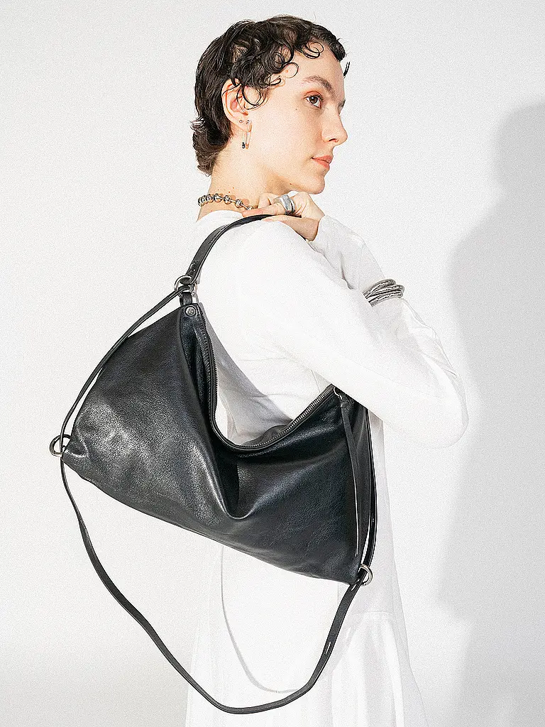 INA KENT | Sac en cuir - Sac bandoulière DINKUM ed.2 | Noir