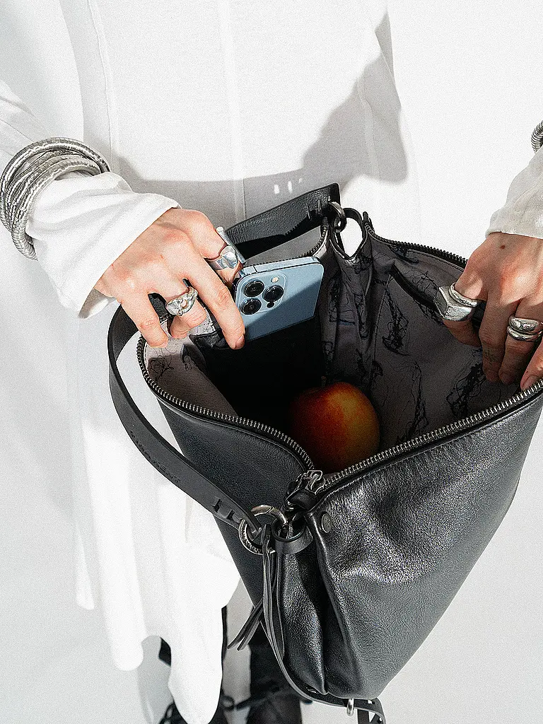 INA KENT | Sac en cuir - Sac bandoulière DINKUM ed.2 | Noir