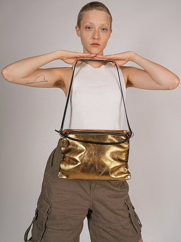 INA KENT | Sac en cuir - Sac bandoulière MOONLIT Ed. 1 | gold