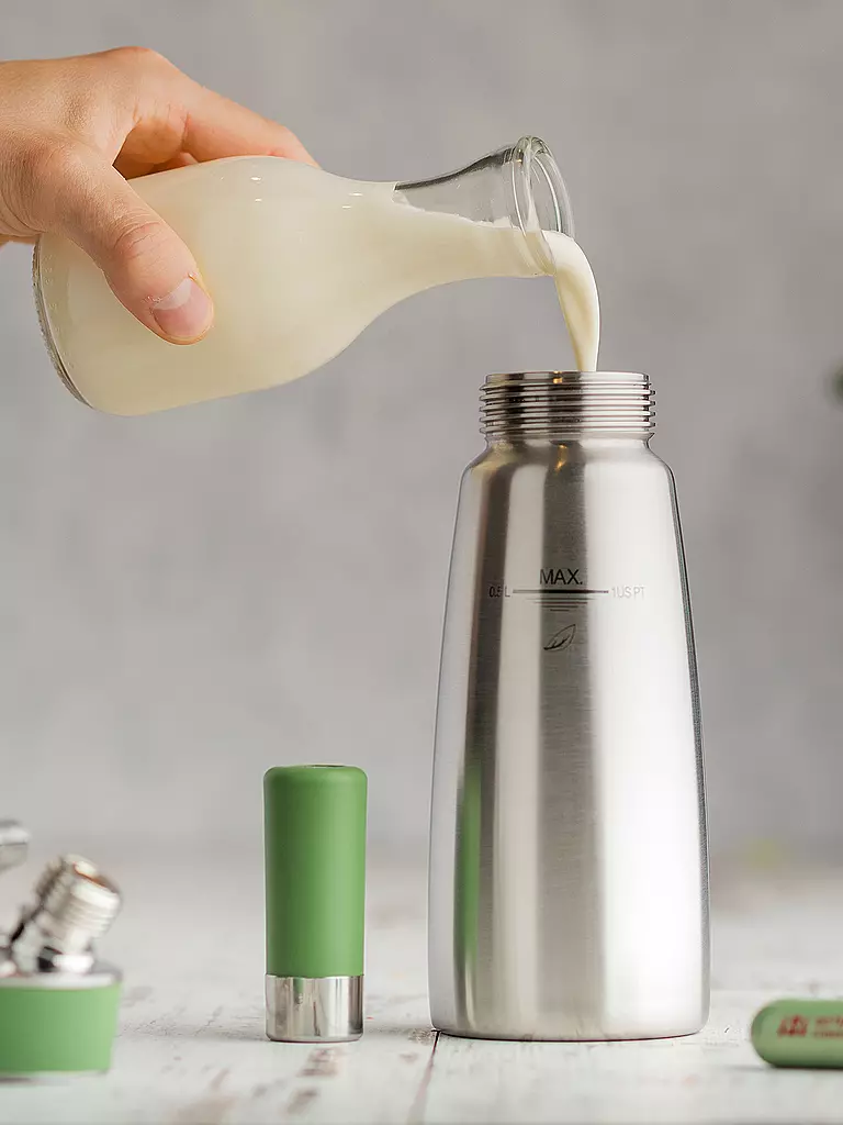 ISI | Siphon à crème GREEN WHIP ECO 0,5l Inox / Vert | 