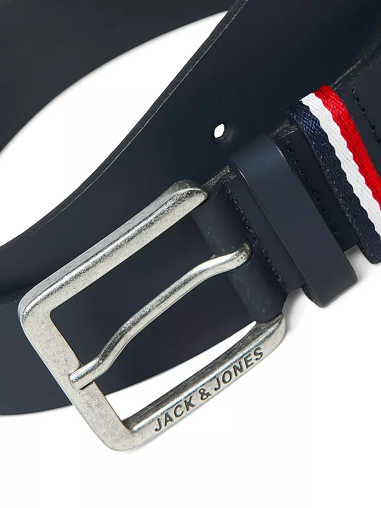 JACK & JONES | Ceinture en cuir JACESPO | Bleu foncé