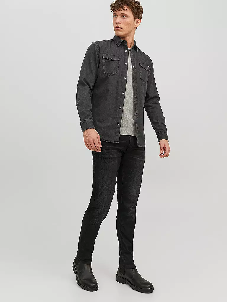 JACK & JONES | Chemise en jean slim fit Jjesheridan | schwarz