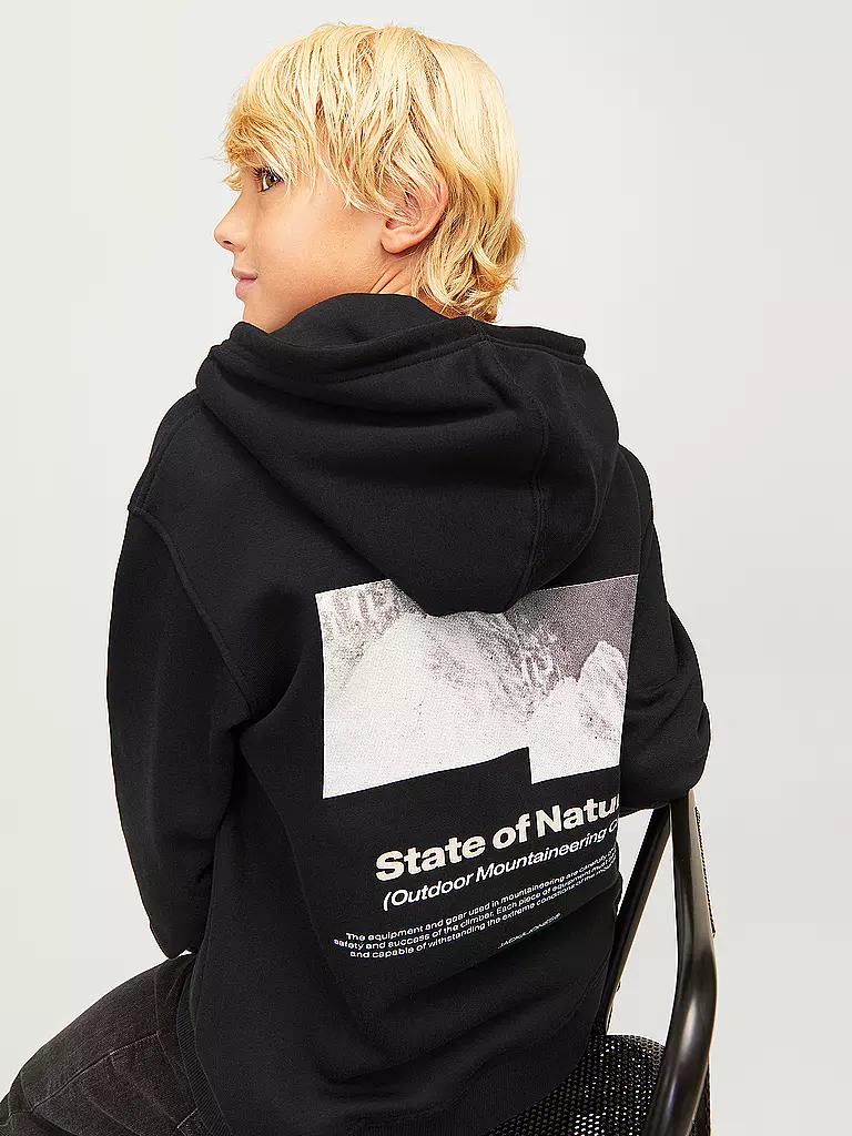 JACK & JONES | Jungen Kapuzensweater - Hoodie JCOALPHA MOUNTAIN | Noir