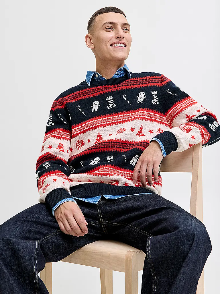 JACK & JONES | Produktname: Pull JJXMAS | Bleu foncé