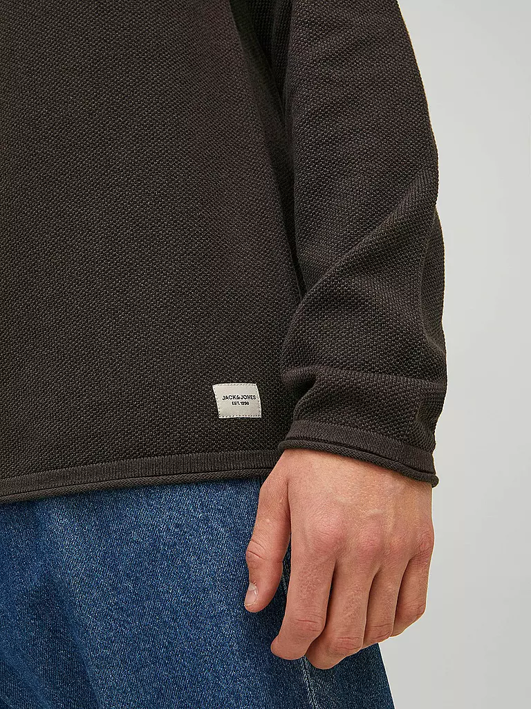 JACK & JONES | Pullover JJEHILL KNIT CREW | braun