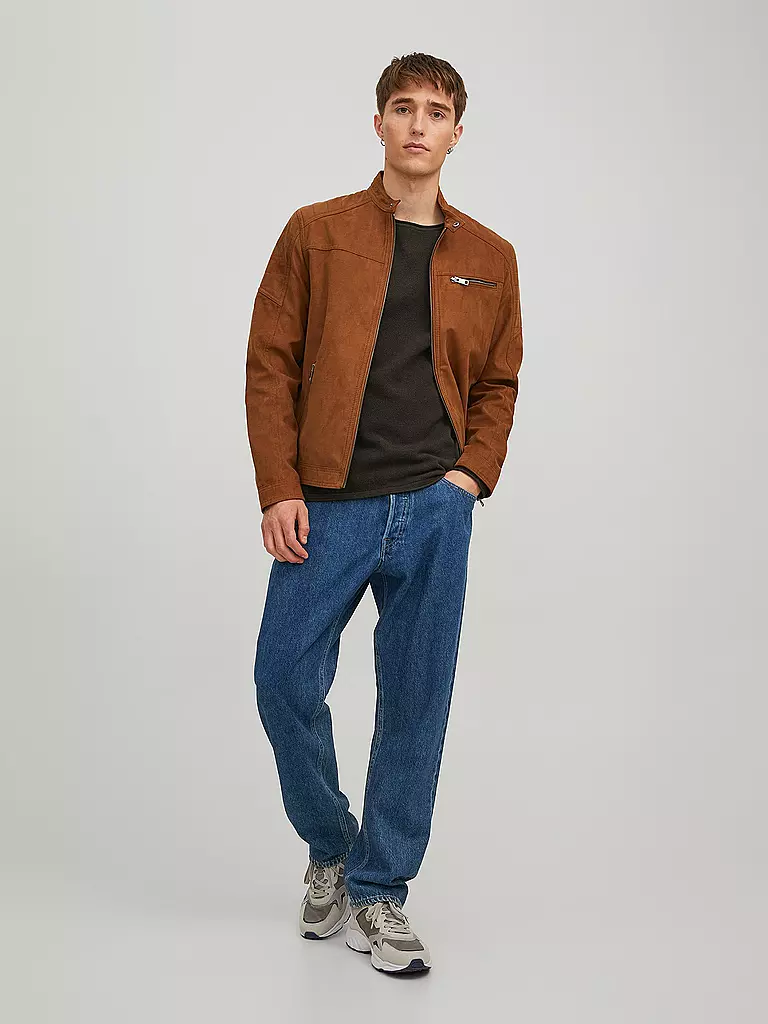 JACK & JONES | Pullover JJEHILL KNIT CREW | braun
