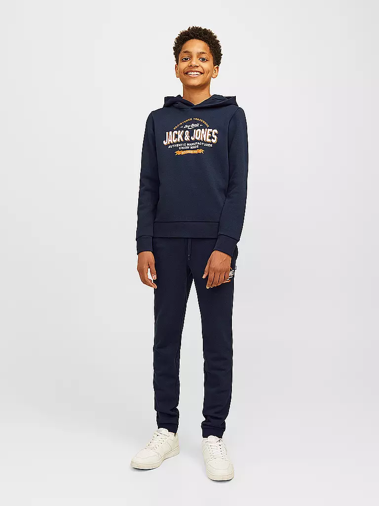 JACK & JONES | Sweat à capuche garçon - Hoodie JJELOGO | dunkelblau