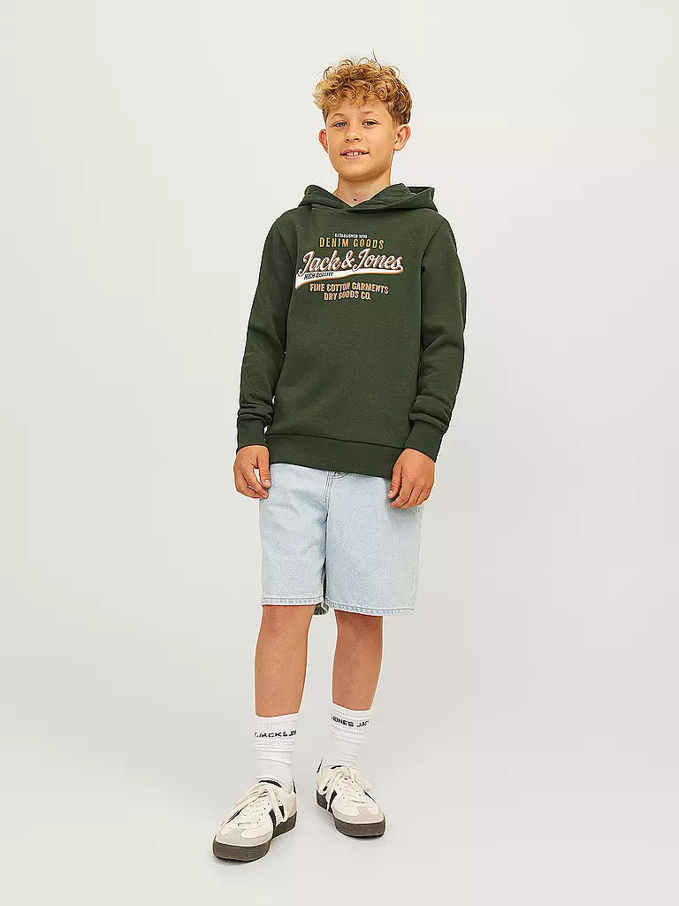 JACK & JONES | Sweat à capuche garçon - Hoodie JJELOGO | olive