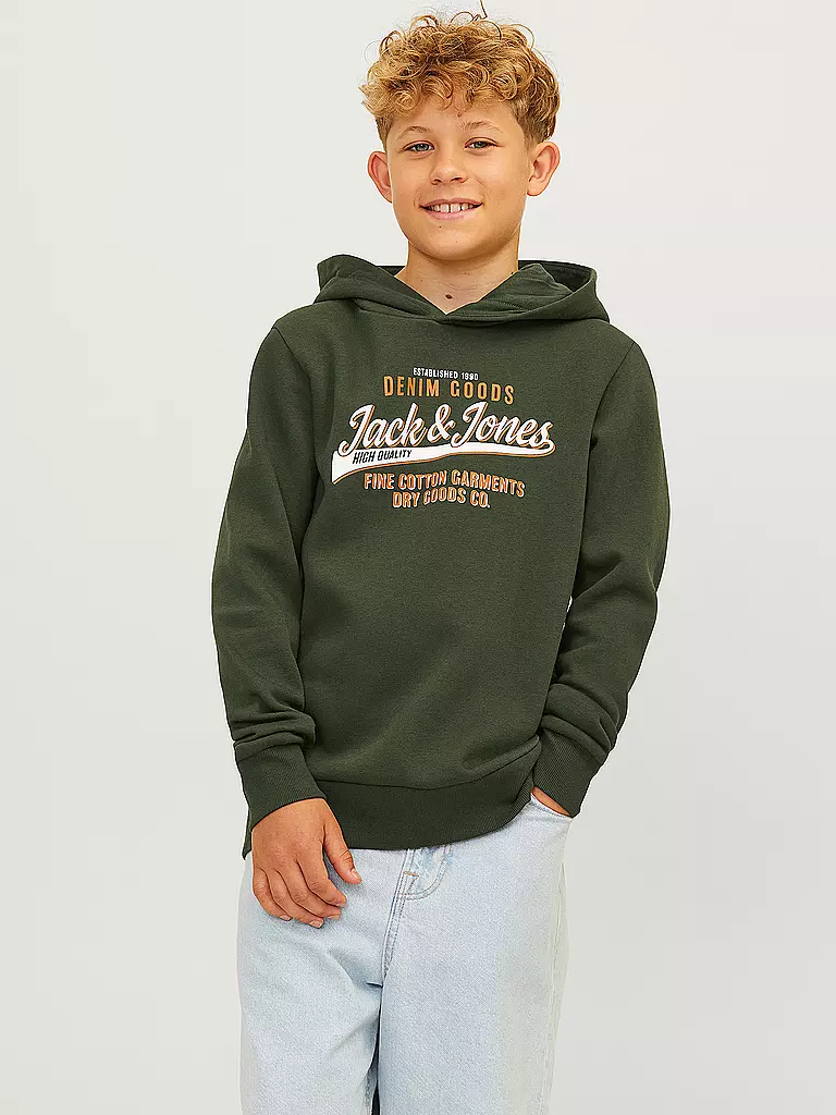 JACK & JONES | Sweat à capuche garçon - Hoodie JJELOGO | olive