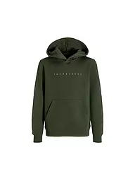 JACK & JONES | Sweat à capuche garçon - Hoodie JJESTAR JJ | Vert foncé