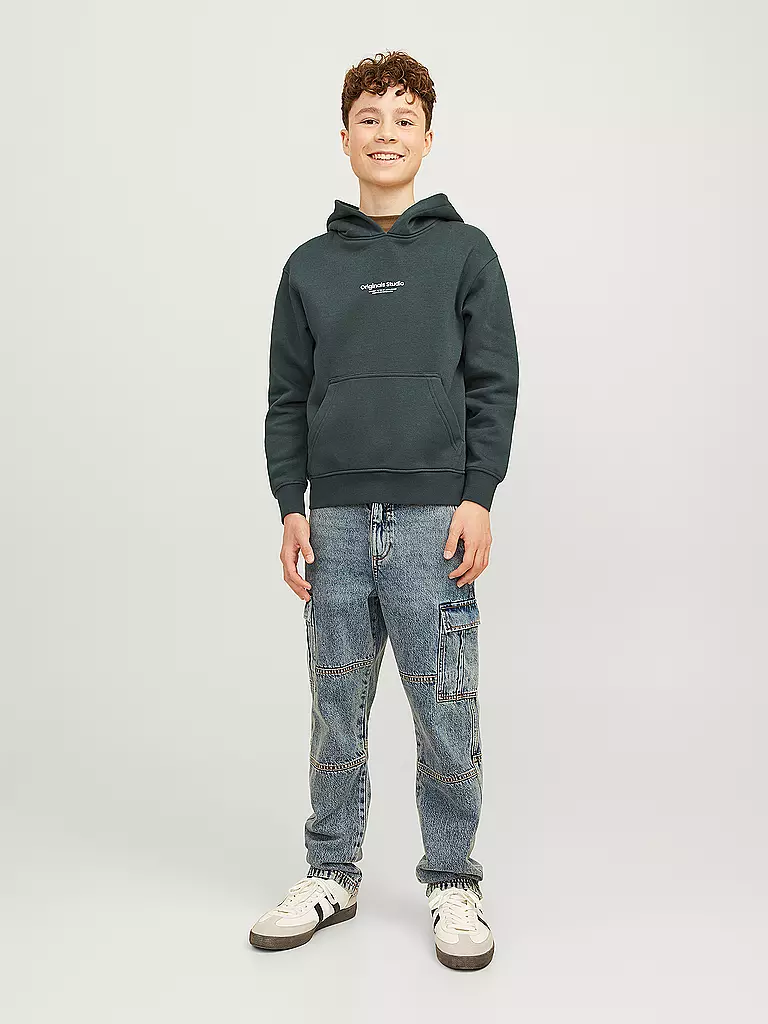 JACK & JONES | Sweat à capuche garçon - Hoodie JORVESTERBRO | dunkelgrün