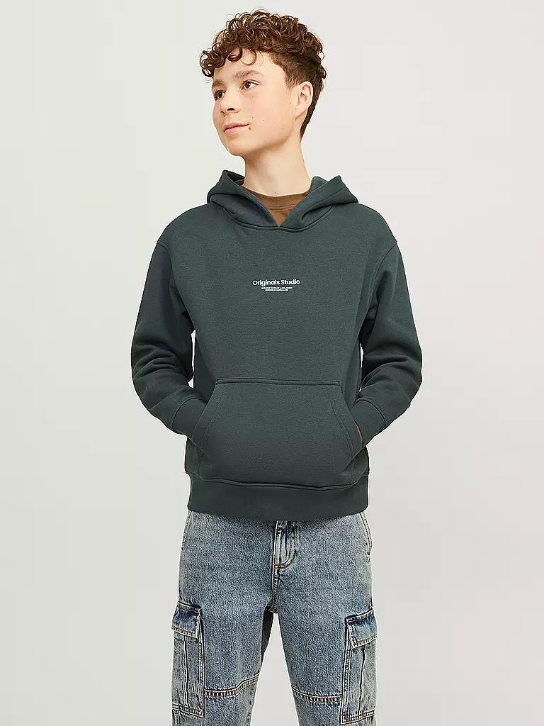 JACK & JONES | Sweat à capuche garçon - Hoodie JORVESTERBRO | dunkelgrün