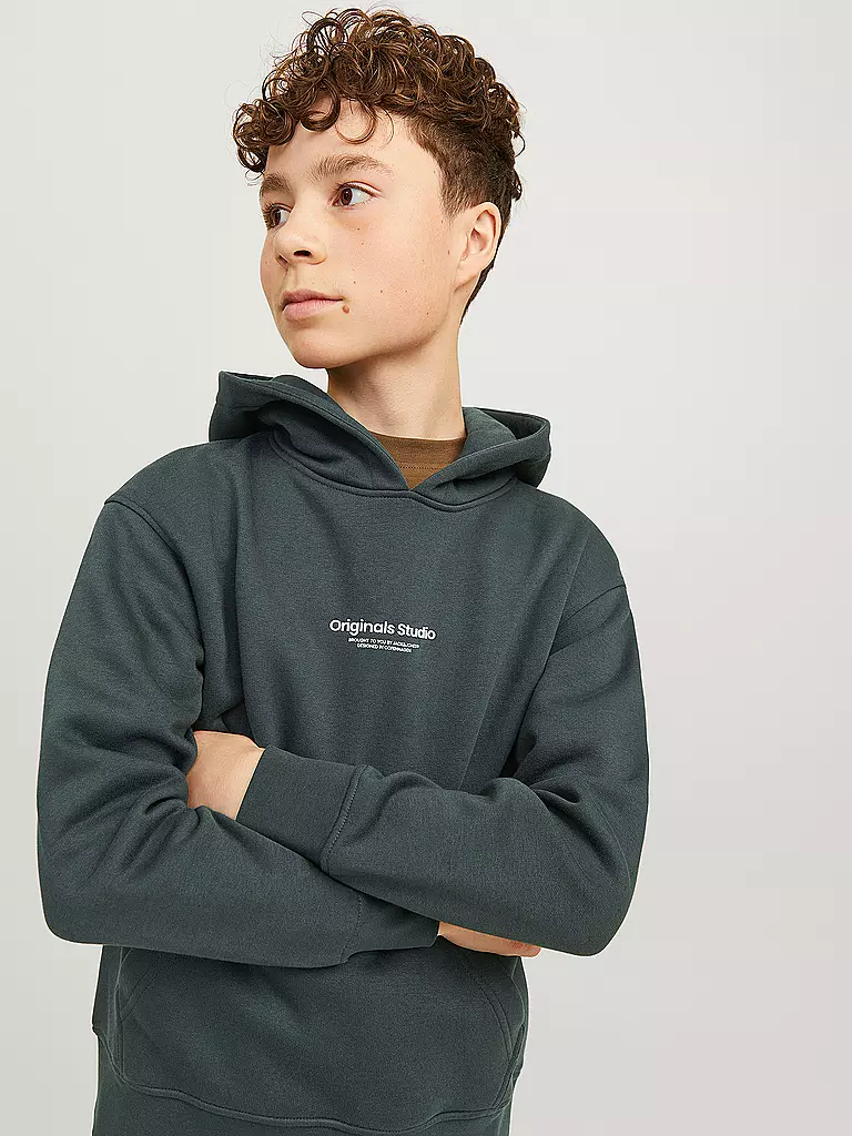 JACK & JONES | Sweat à capuche garçon - Hoodie JORVESTERBRO | dunkelgrün