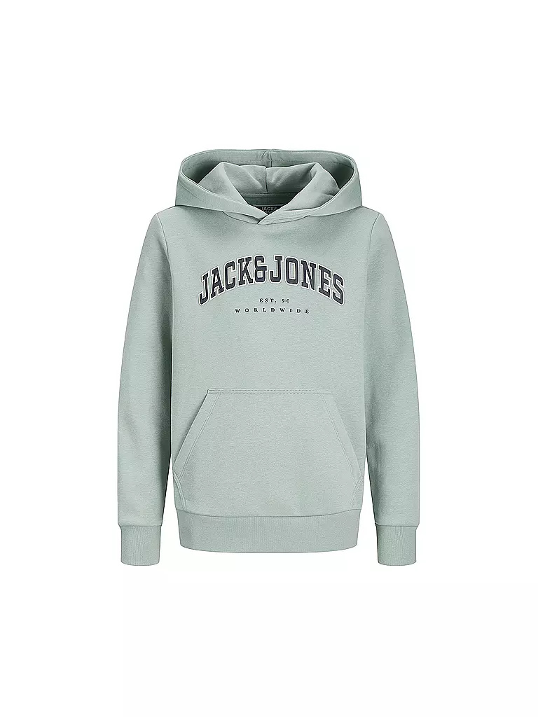 JACK & JONES | Sweat à capuche pour garçon - Hoodie JJECALEB | hellgrün
