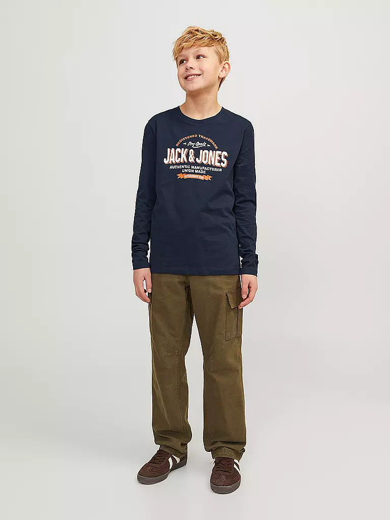JACK & JONES | T-shirt à manches longues pour garçon JJELOGO | dunkelblau