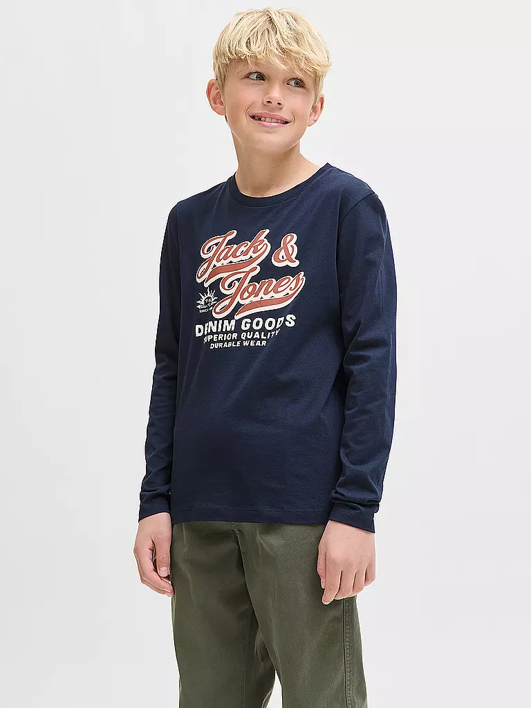 JACK & JONES | T-shirt à manches longues pour garçon JJELOGO | dunkelblau