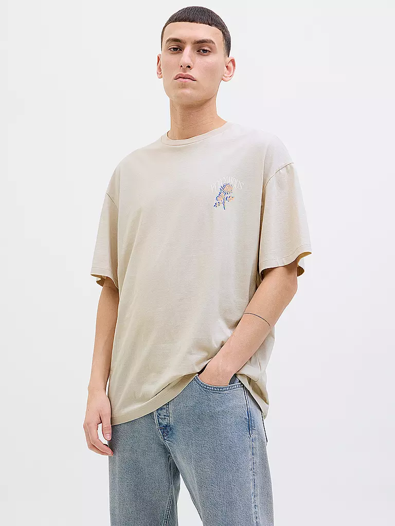 JACK & JONES | T-Shirt JJCHARGE | beige