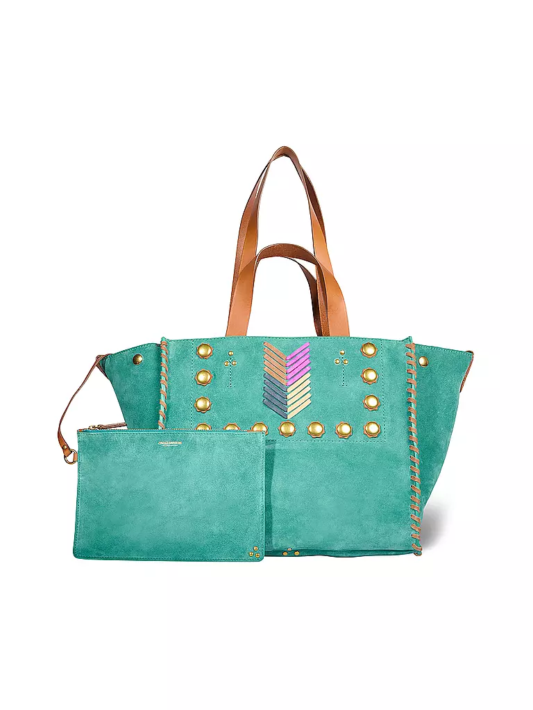 JEROME DREYFUSS | Ledertasche - Shopper LEON Medium | Turquoise