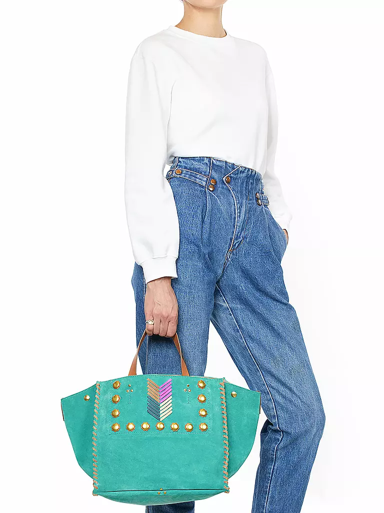 JEROME DREYFUSS | Ledertasche - Shopper LEON Medium | Turquoise