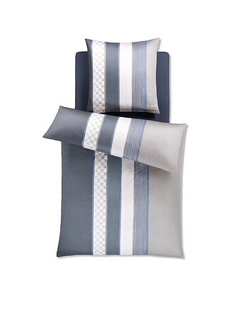 JOOP | Linge de lit en satin "Cornflower Stripes" 70x90 / 140x200cm (Deep Coal)