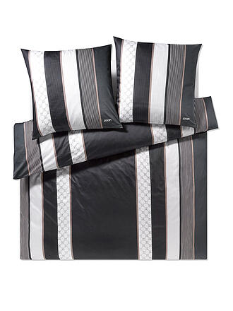 JOOP | Linge de lit en satin Cornflower Stripes 2 x 70x90cm / 200x200cm Deep Stone