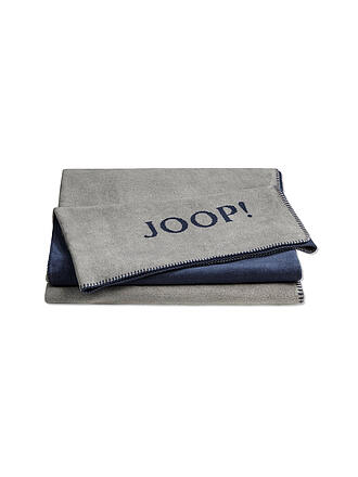 JOOP | Couverture d'intérieur - Plaid 150x200cm Uni Doubleface Argent/Marine