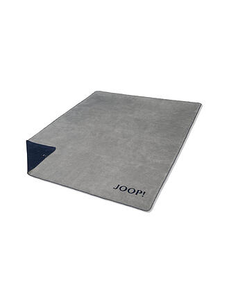 JOOP | Couverture d'intérieur - Plaid 150x200cm Uni Doubleface Argent/Marine