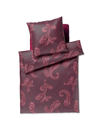 JOOP | Linge de lit en satin PAISLEY 70x90cm/140x200cm Rouge foncé