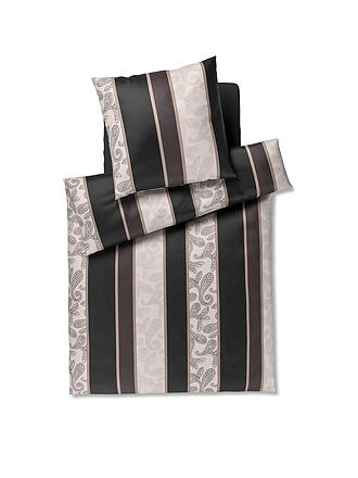 JOOP | Linge de lit en satin PAISLEY STRIPES 70x90cm/140x200cm Noir