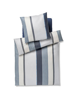 JOOP | Parure de lit en satin HERRINGBONE STRIPES 70x90cm/140x200cm Ocean