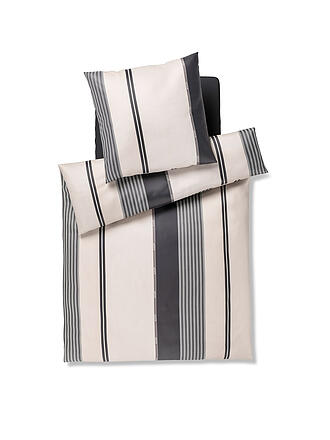 JOOP | Parure de lit en satin HERRINGBONE STRIPES 70x90cm/140x220cm Noir