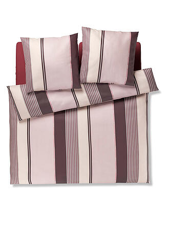 JOOP | Parure de lit en satin HERRINBONE STRIPES 2x70x90cm/200x200cm Rose