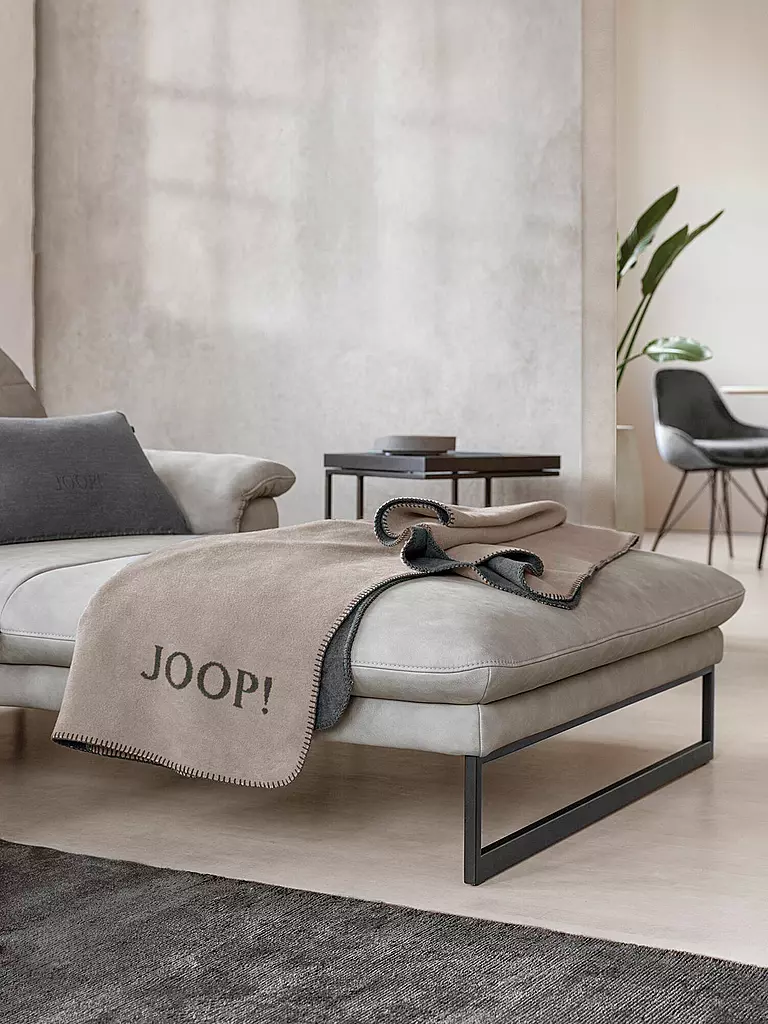 JOOP | Couverture - Plaid 150x200cm Uni Doubleface Pierre/Anthracite | grau