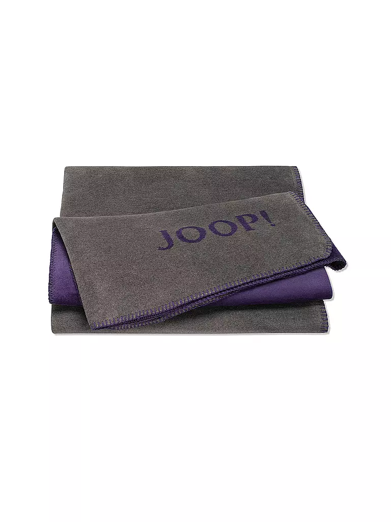 JOOP | Couverture UNI-DOUBLEFACE 150x200cm Ardoise/Violet | Gris