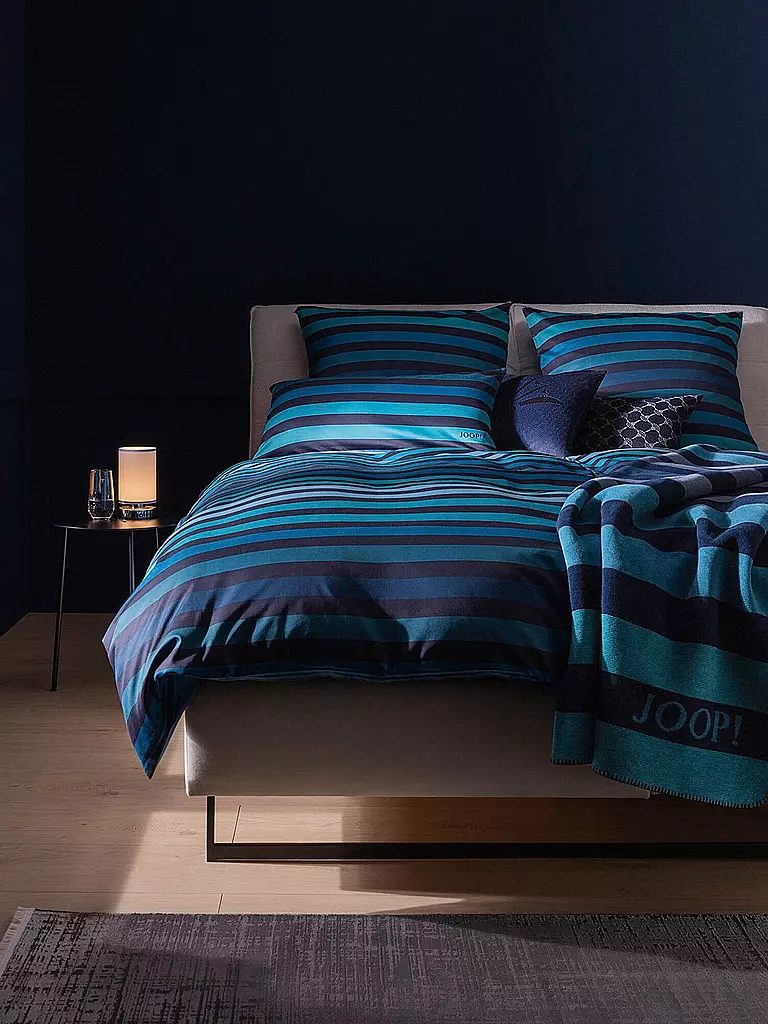 JOOP | Housse de couette en satin TONE 70x90cm/140x220cm Ocean | dunkelblau