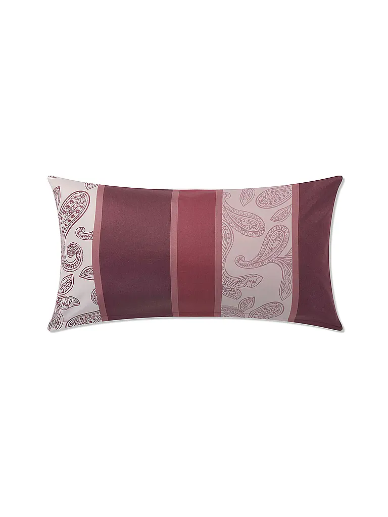 JOOP | Housse de coussin en satin 40x80cm PAISLEY STRIPES Rouge foncé | dunkelrot
