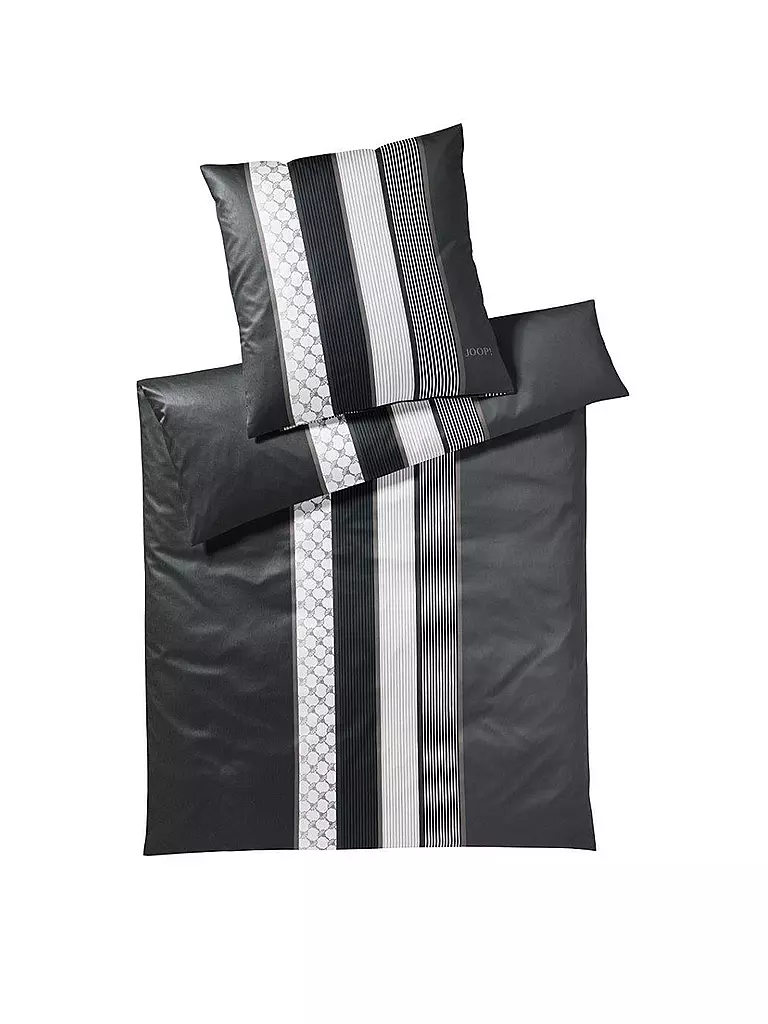 JOOP | Linge de lit en satin "Cornflower Stripes" 70x90cm/140x220cm | grau