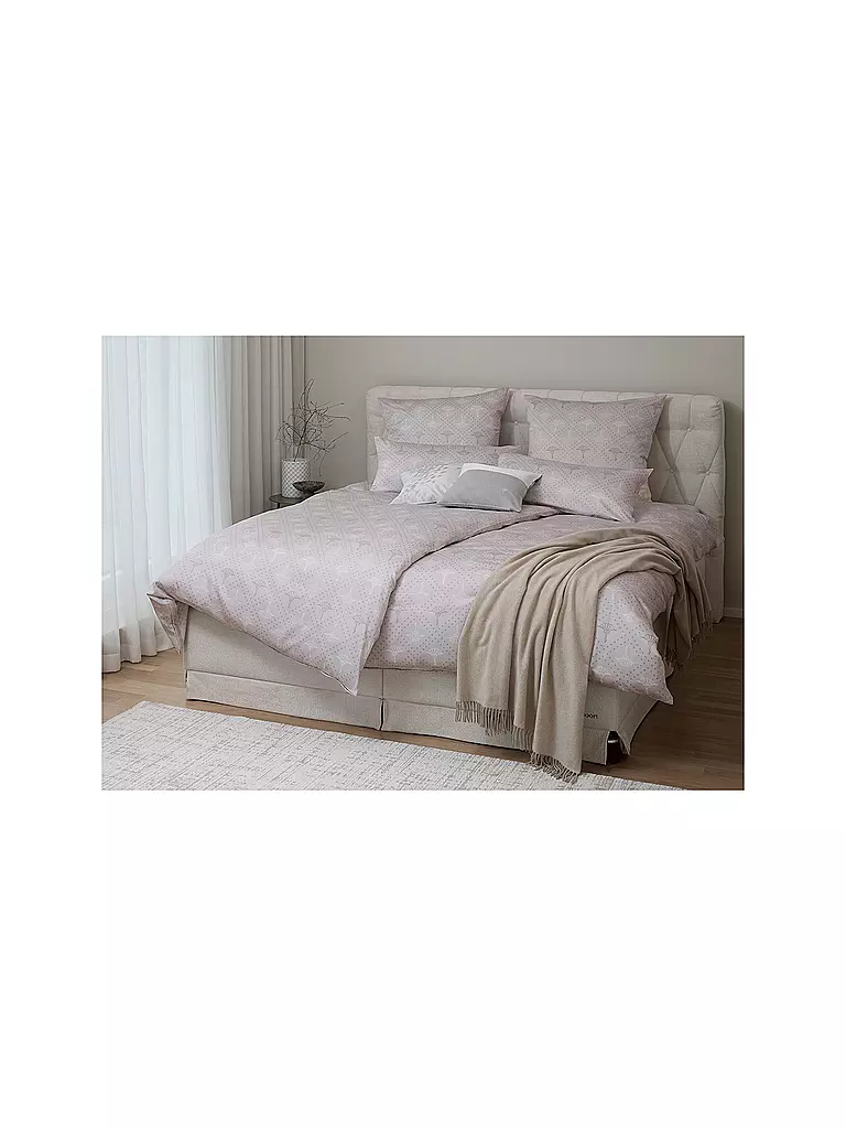 JOOP | Linge de lit en satin CORNFLOWER CHARM 70x90 / 140x200cm Stone | Gris clair