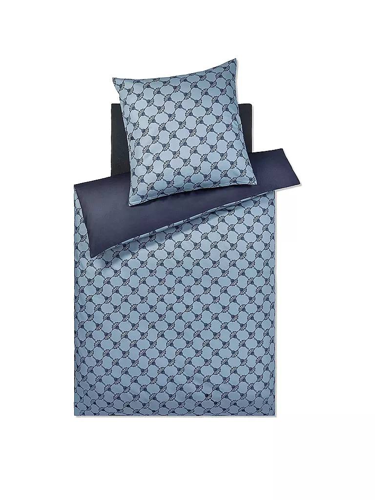 JOOP | Linge de lit en satin CORNFLOWER DOUBLE 70x90cm/140x220cm Deep Ocean | Bleu foncé