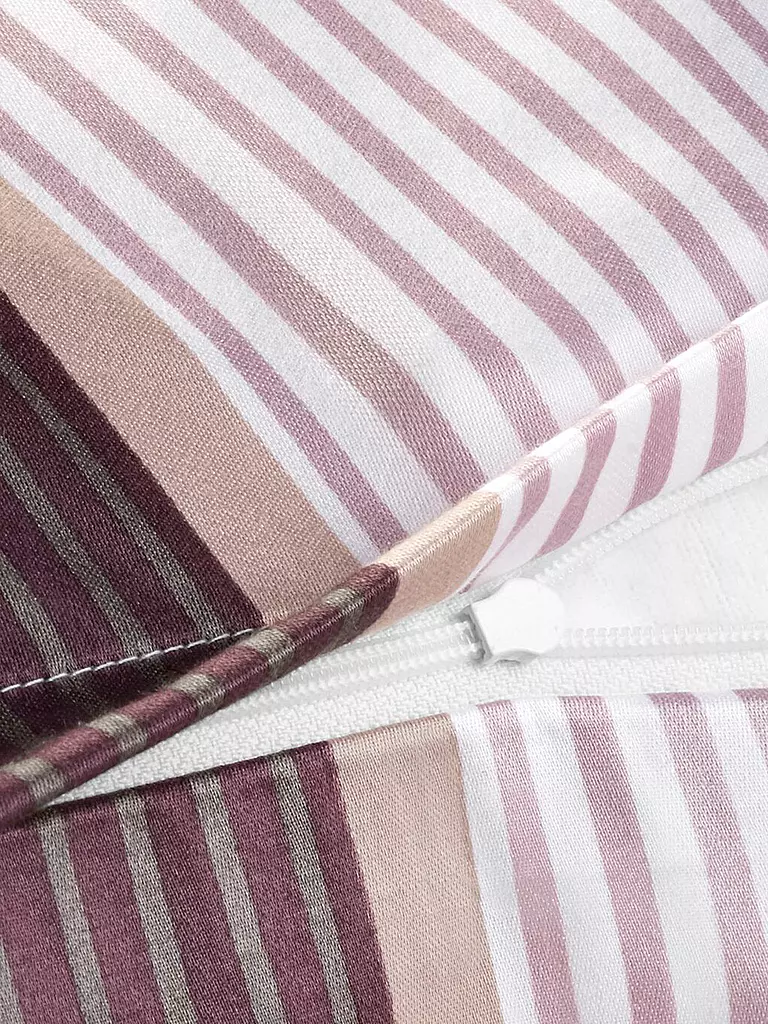 JOOP | Linge de lit en satin Cornflower Stripes 70x90cm / 140x220cm Deep Wine | Baie