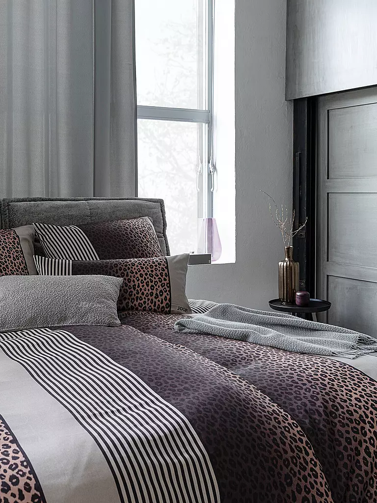 JOOP | Linge de lit en satin LEO 70x90cm / 140x200cm Stone | Gris