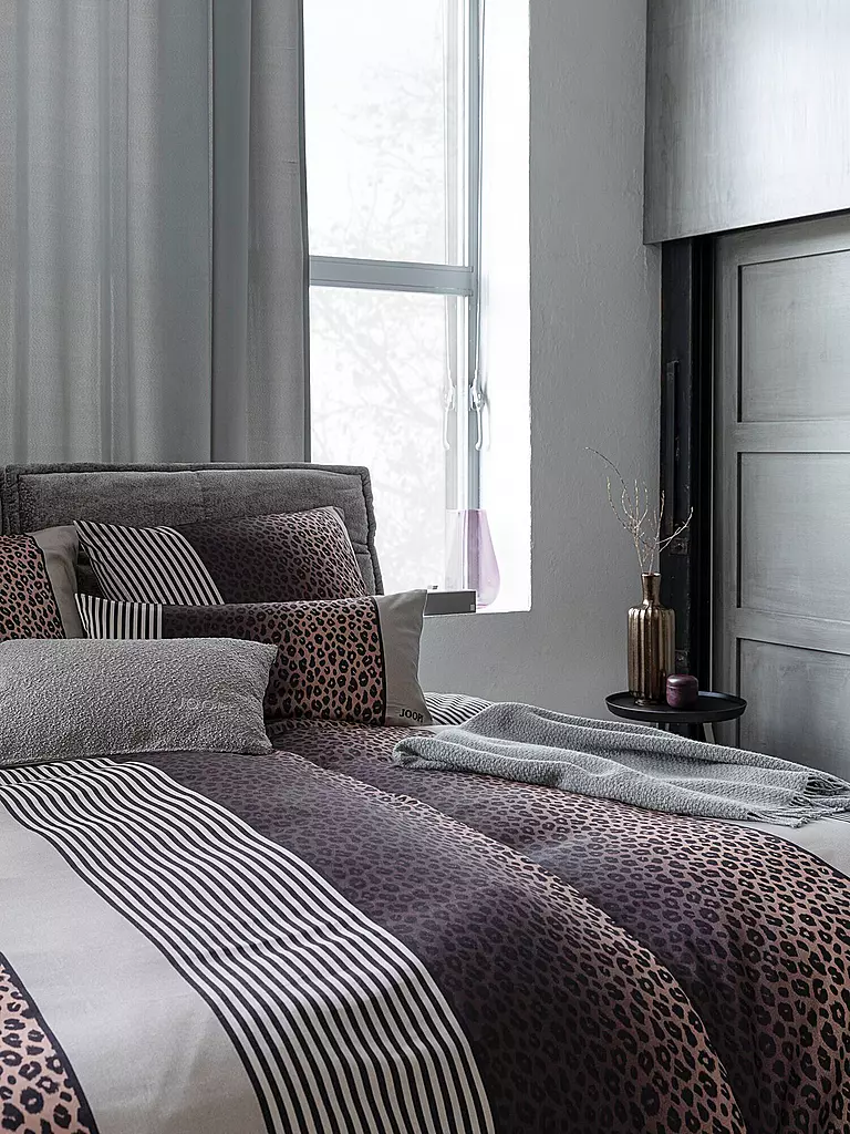 JOOP | Linge de lit en satin LEO 70x90cm / 140x220cm Stone | Gris