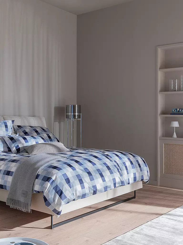 JOOP | Linge de lit en satin MESH 2x 70x90cm/2000x200cm Sky | blau