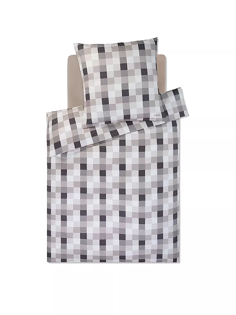 JOOP | Linge de lit en satin MESH 70x90cm/140x220cm Stone | Gris