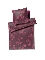 JOOP | Linge de lit en satin PAISLEY 70x90cm/140x200cm Crème | Rouge foncé