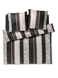 JOOP | Linge de lit en satin PAISLEY STRIPES 2x70x90cm/140x200cm Noir | Noir