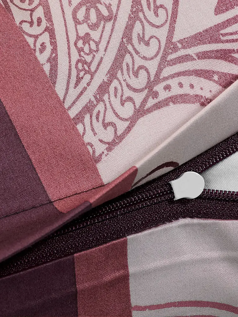 JOOP | Linge de lit en satin PAISLEY STRIPES 70x90cm/140x200cm Rouge foncé | dunkelrot