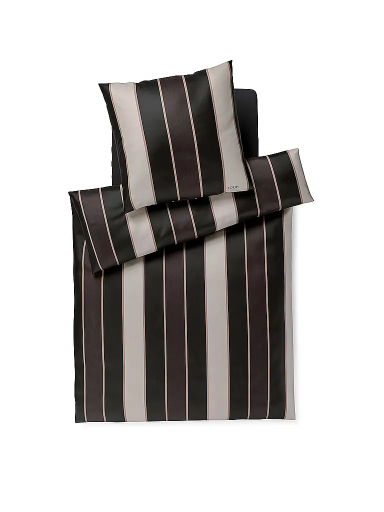 JOOP | Linge de lit en satin RAYURES 70x90cm/140x200cm Noir | schwarz