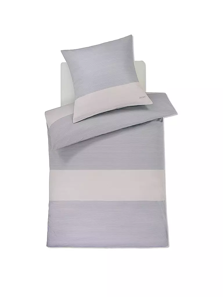 JOOP | Linge de lit en satin SPLIT 70x90cm / 140x200cm Stone | Gris clair