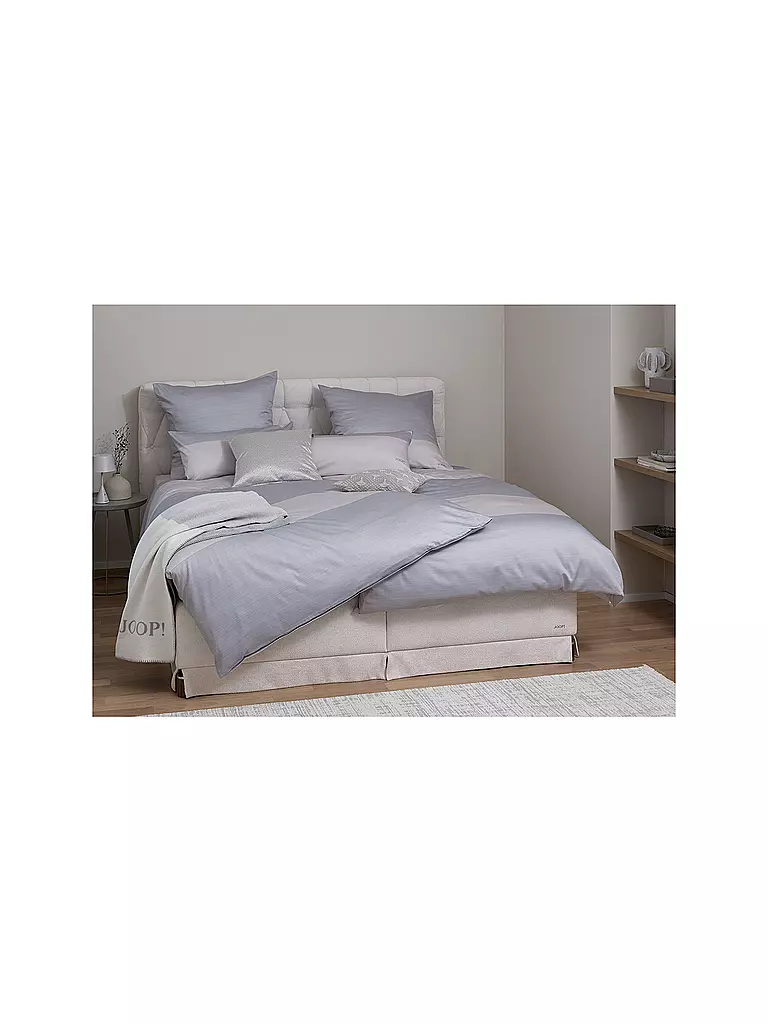 JOOP | Linge de lit en satin SPLIT 70x90cm / 140x200cm Stone | Gris clair